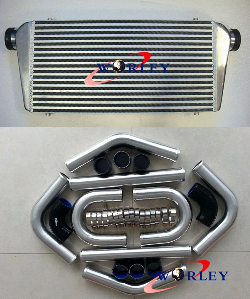Intercooler Kit with 3" Aluminium Piping & Black Silicone Hose