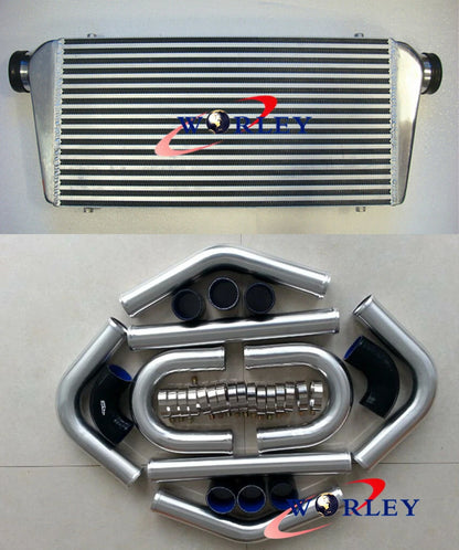 Intercooler Kit with 3" Aluminium Piping & Black Silicone Hose