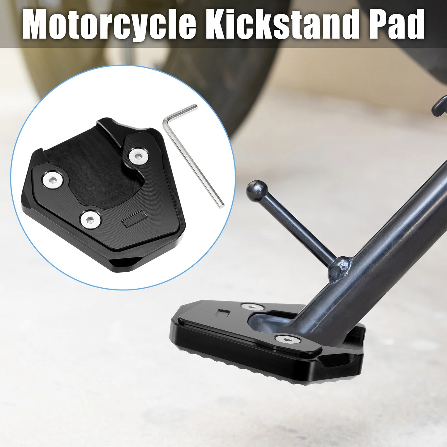 Set of 1 Kickstand Pad for Suzuki GSXS 750 (2017–2022) with Wrench Black