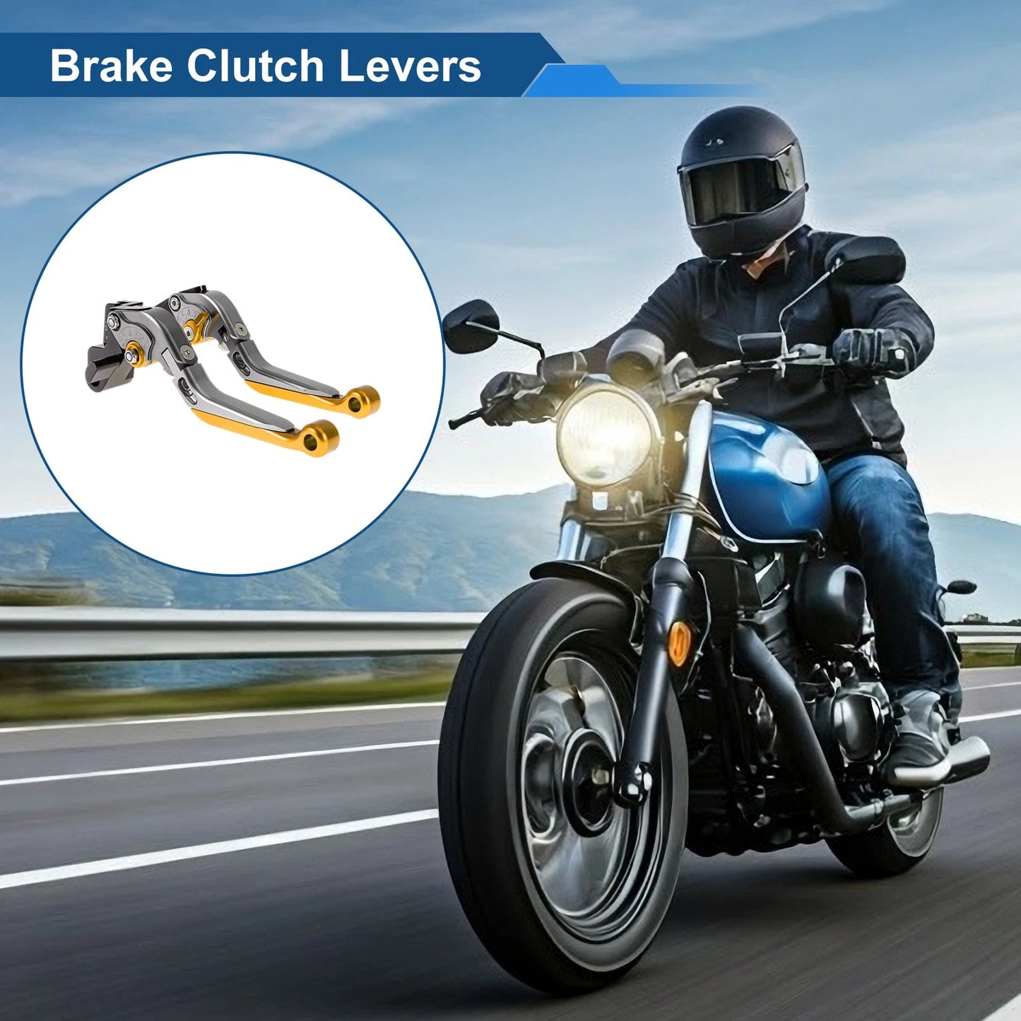 Adjustable Brake Clutch Levers for Kawasaki ER-5 (1997–2006) Titanium Gold Tone