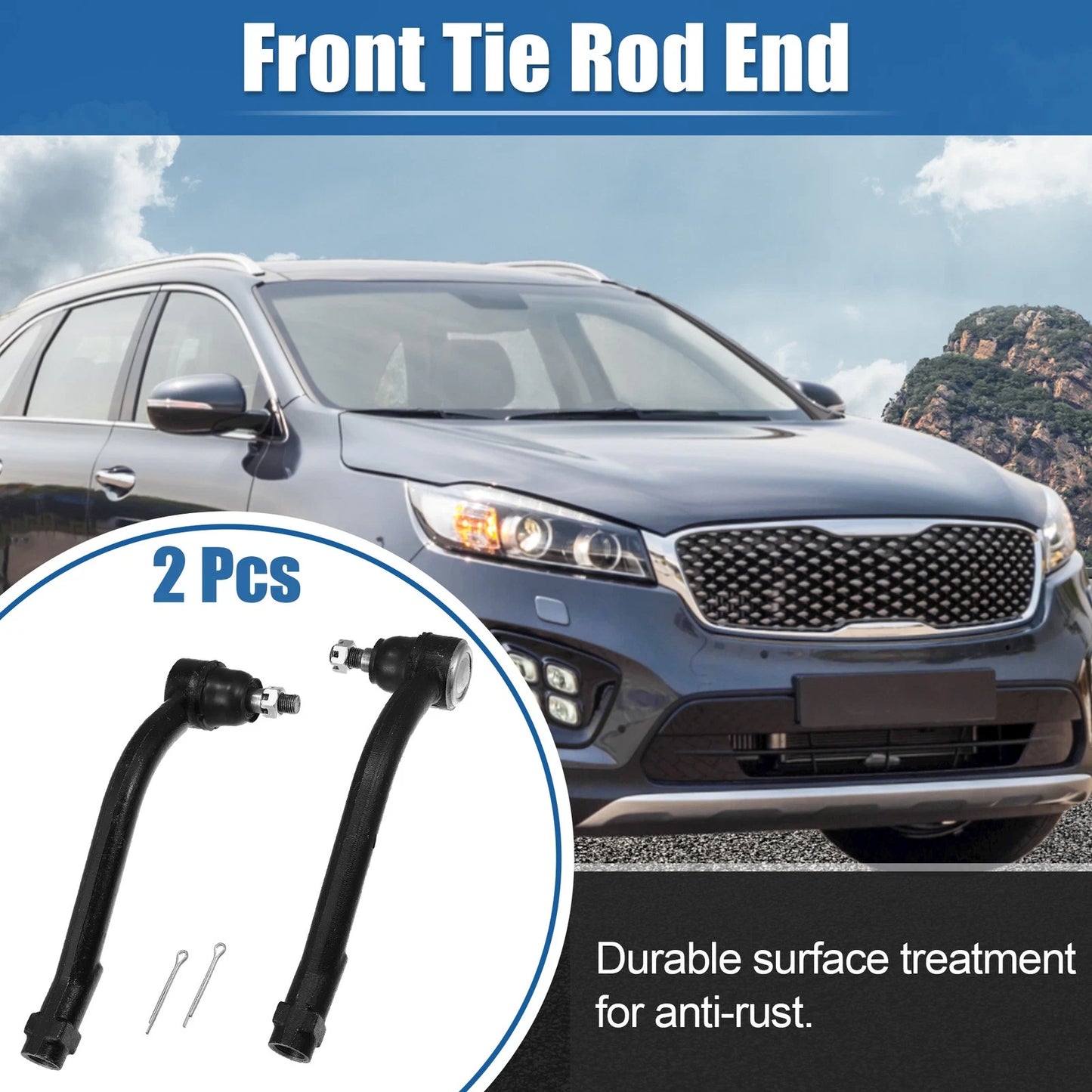 2X Front Tie Rod Ends ES800035 S800055 for Hyundai
