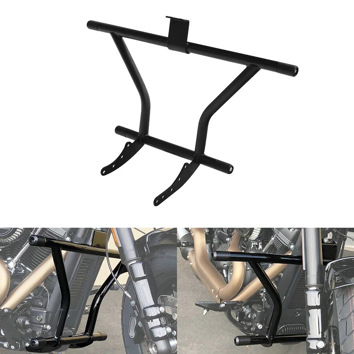 Matte Black Engine Guard Crash Bar for Harley Softail Street Fat Bob (2018-2024)