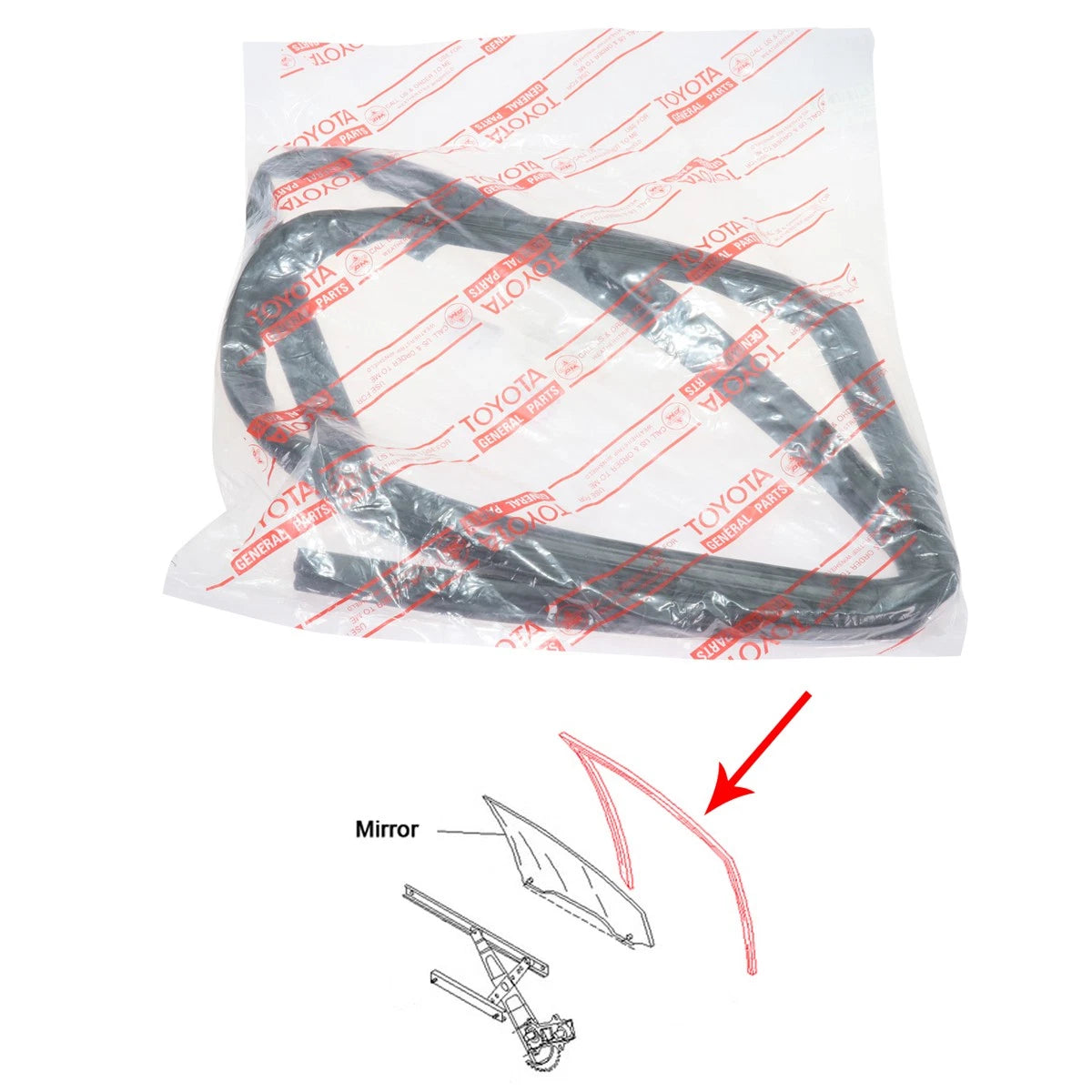 LH Glass Run Channel for Toyota Hilux Mighty-X (1985–2005)