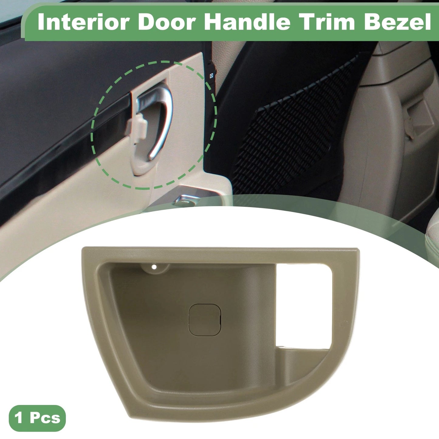 Rear Right Interior Door Handle Trim Bezel for Hyundai Santa Fe (2007–2012) Beige