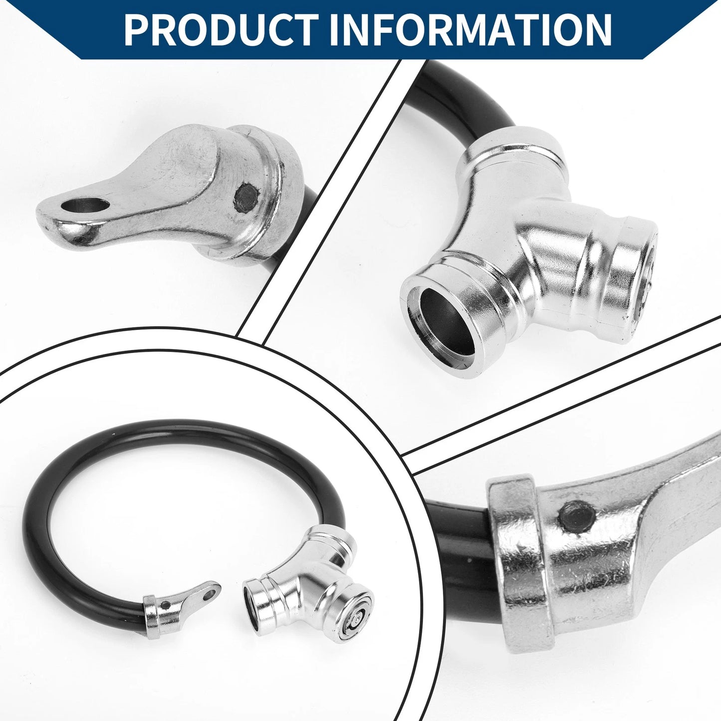 1 Pc Portable Anti-Theft Bicycle Lock Cable Ring Black