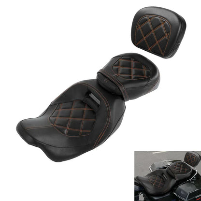 Driver & Passenger Seat w/ Backrest Pad for Harley Street Glide (2009-2023)