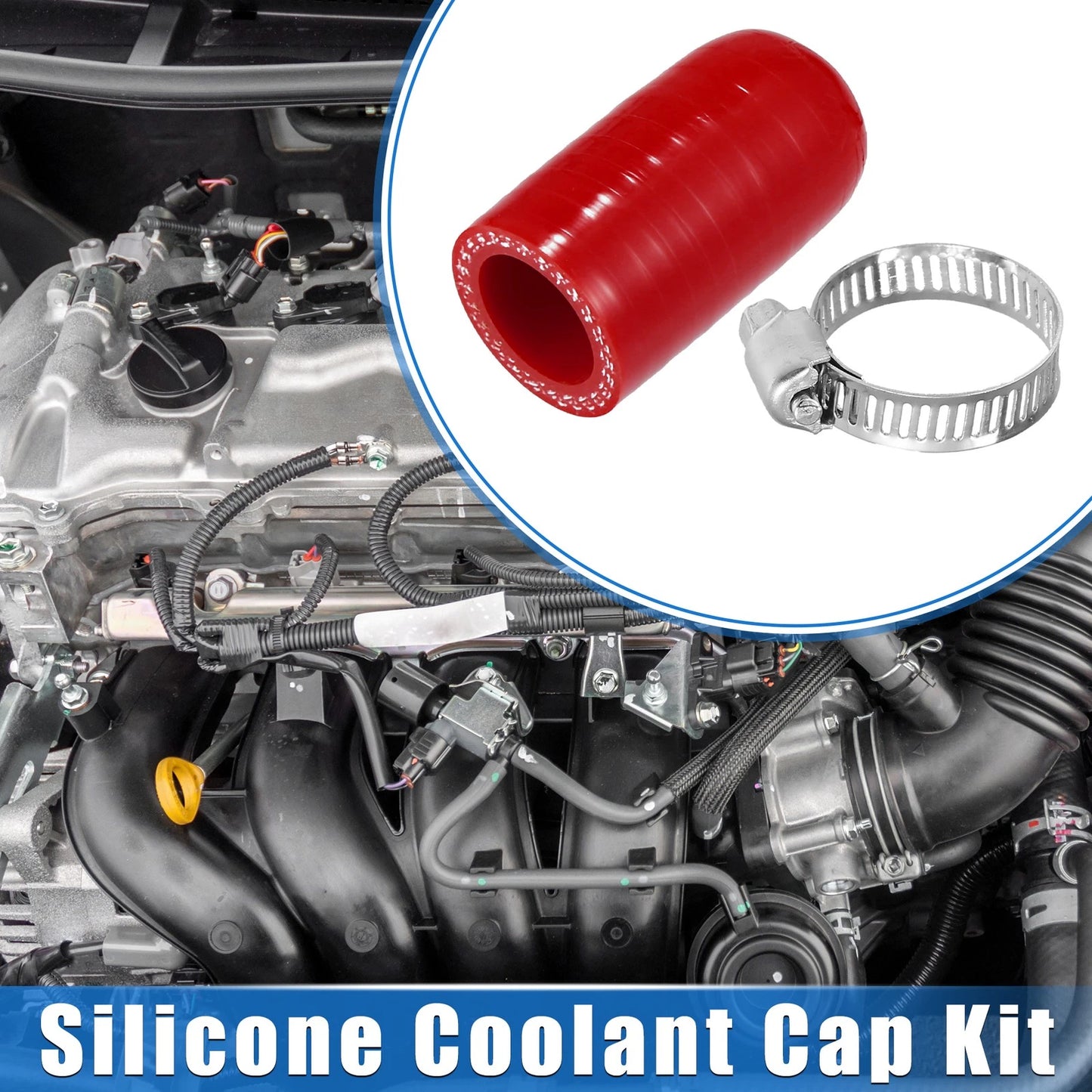 Reinforced Silicone Coolant Cap Kit for Turbo Bypass Valve (0.71" ID)
