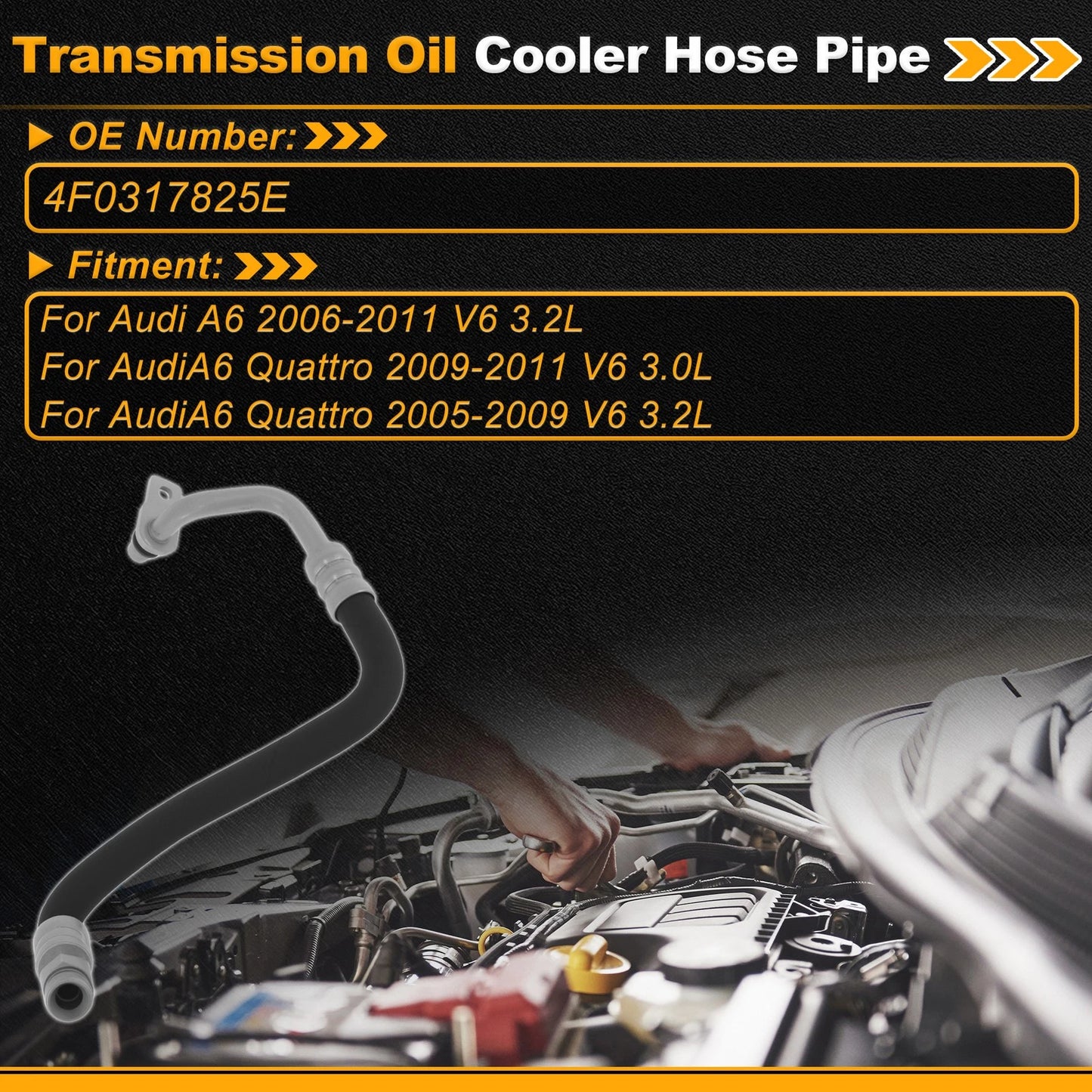 Inlet Transmission Oil Cooling Line Assembly for Audi A6 (2006–2011) 4F0317825E