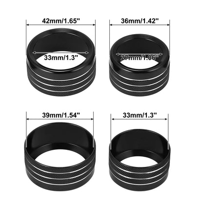 5 x Black AC Radio Switch Knob Covers for Dodge Ram 1500 (2018-2020)