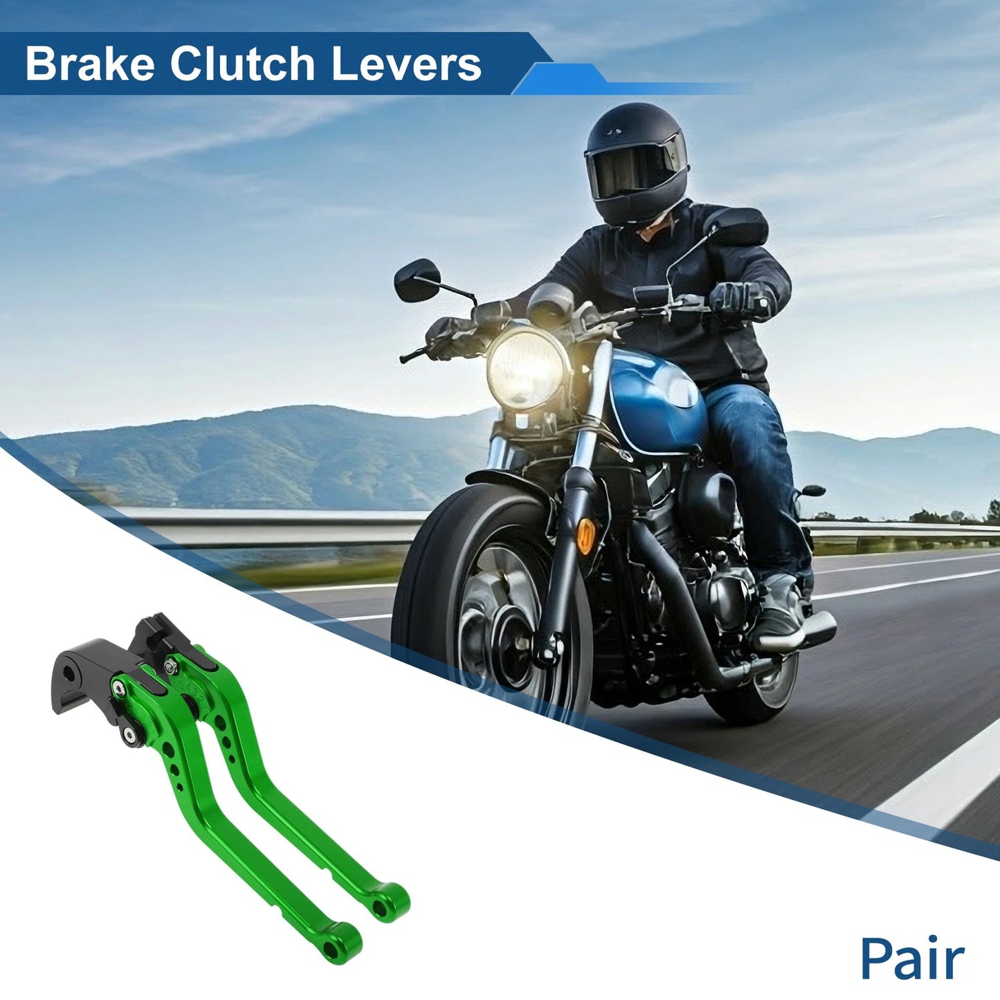 Short Brake Clutch Levers for Honda CBR1000RR 2008–2019 (Pair, Green)