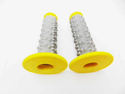 Yellow Grey Diamond Handlebar Grip Set for Suzuki RM400