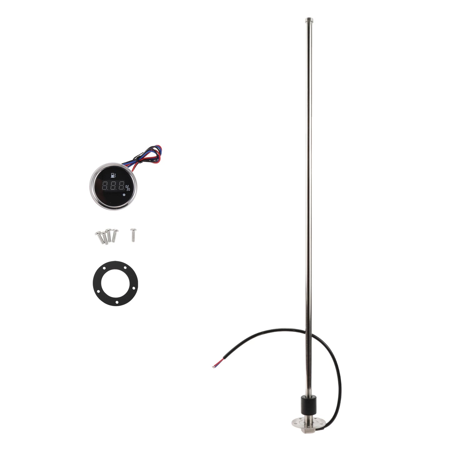 Fuel Sending Unit and Gauge Kit 0-190 Ohm for Boat Car Vehicle (0-190)