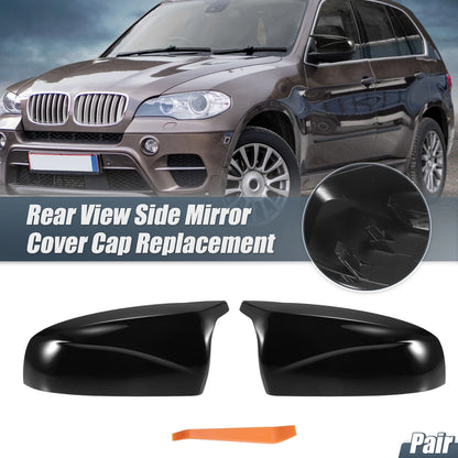 Rearview Mirror Cover for BMW X5 X6 E70 E71 (2008–2013) Gloss Black