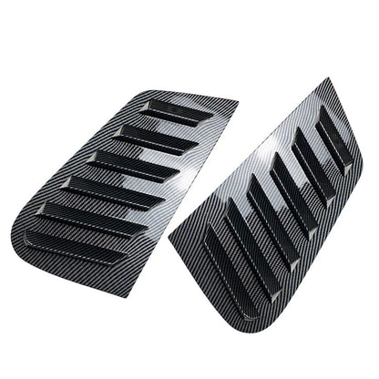 Rear Window Louver Vent Cover Trim for VW Polo 2001-2009 Carbon Fiber Black