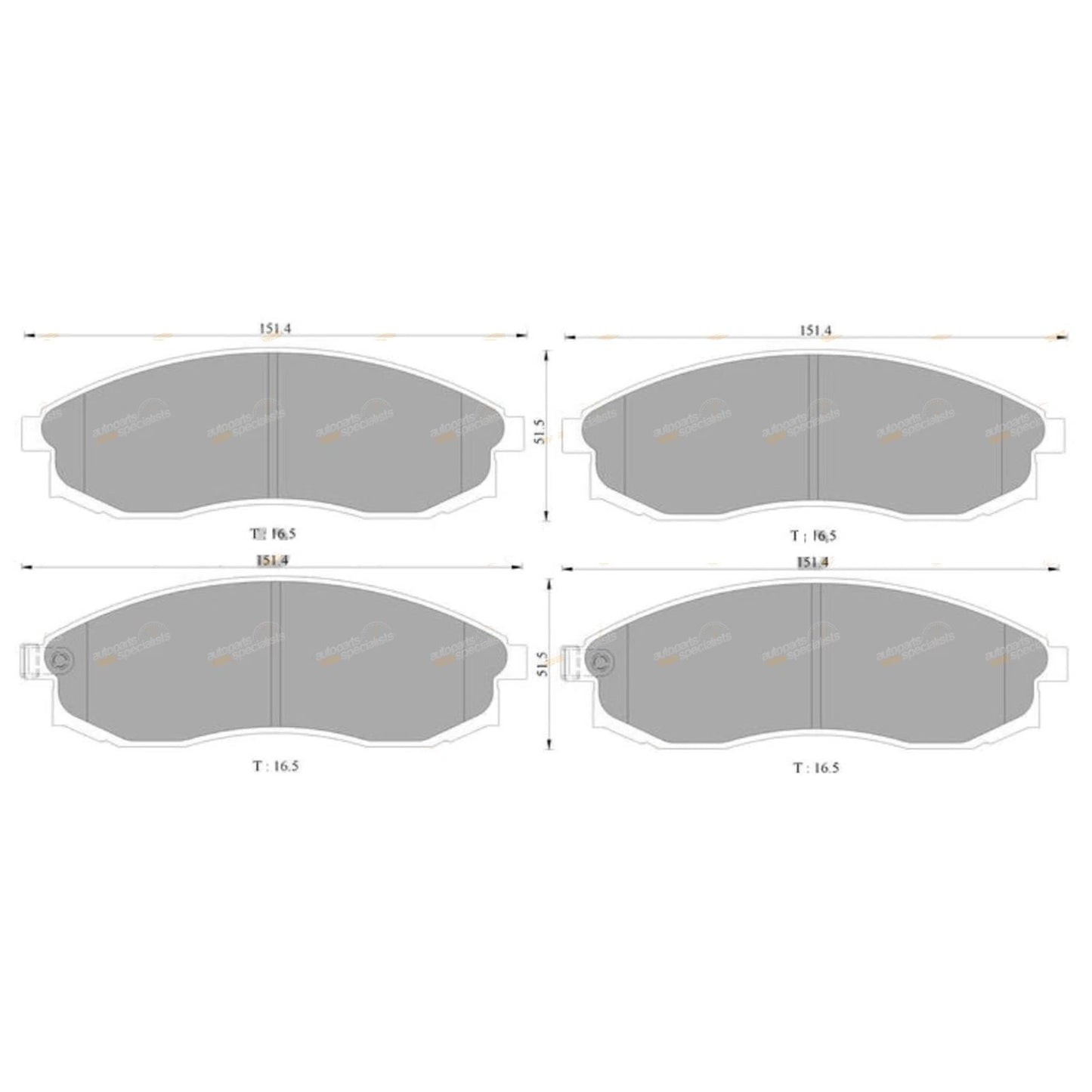 Set of 4 Front Disc Brake Pads for Nissan Maxima (1995–1999)