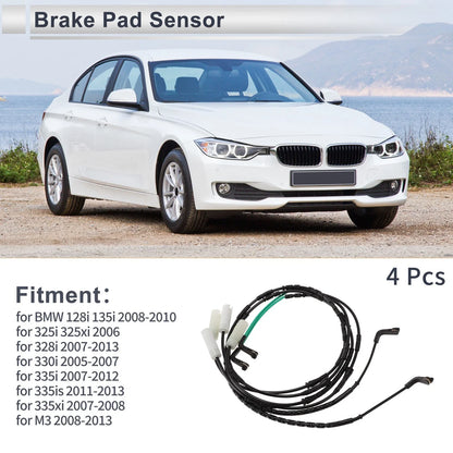 Front Rear Wheel Brake Pad Wear Sensor for BMW 128i 135i (2008 - 2010)