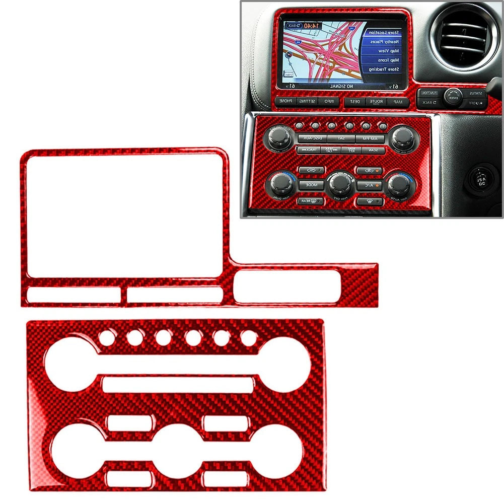 Carbon Fiber Gear Shift Knob Cover Trim for Nissan GTR R35 (2008–2016) Red
