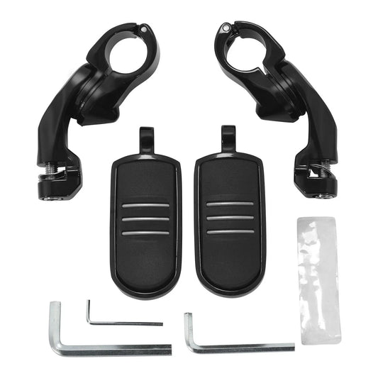 1.25" Black Short Angled Footpegs for Harley Touring