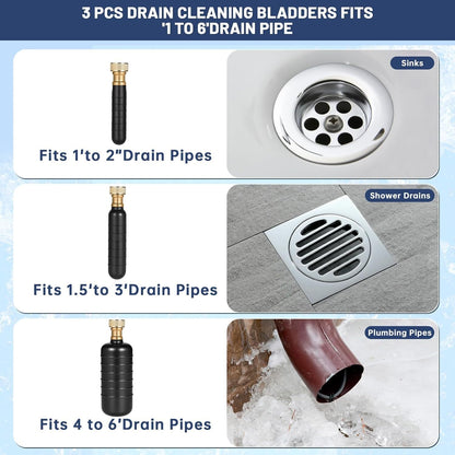 Set of 3 Drain Bladders for Automotive Use
