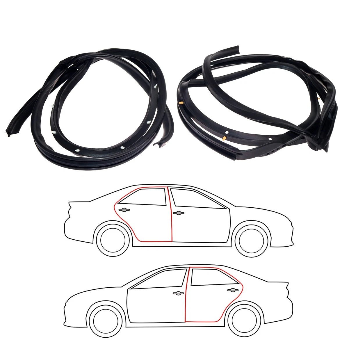 Rear Door Weatherstrip Set for Toyota Corona Carina E (1992–1998)