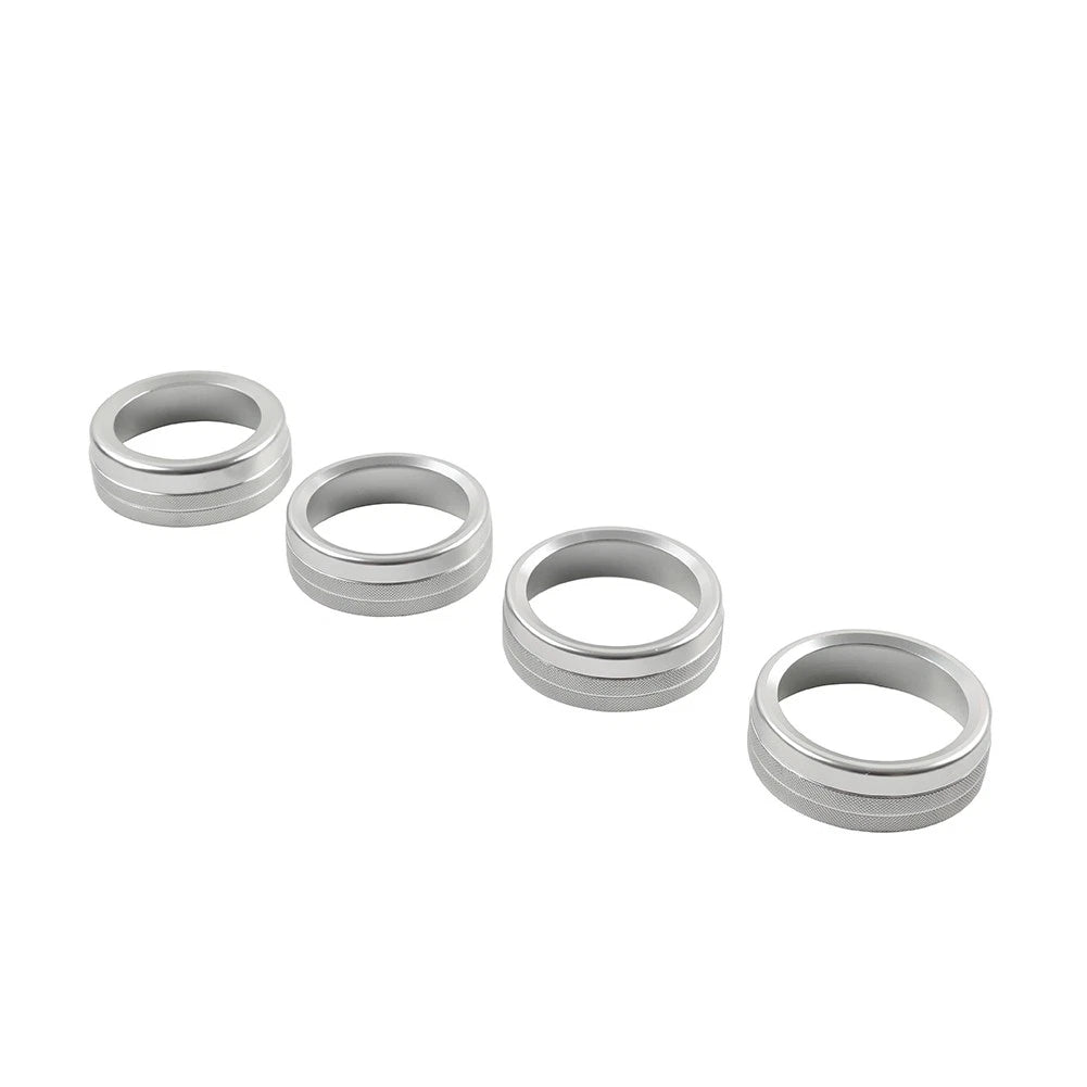 Set of 4 Silver AC Climate Control Ring Knob Trim for Toyota Tacoma (2016–2023)