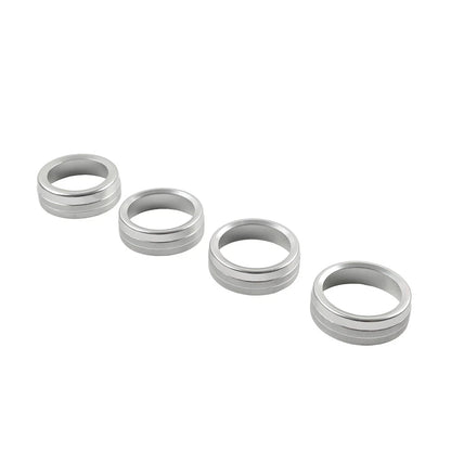 Set of 4 Silver AC Climate Control Ring Knob Trim for Toyota Tacoma (2016–2023)