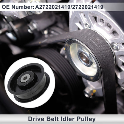 Drive Belt Idler Pulley for Mercedes-Benz W463 (2009–2014) No.A2722021419 Black