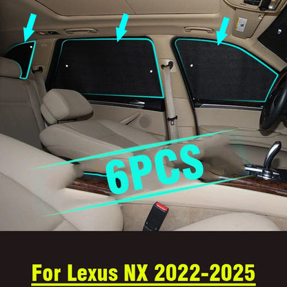 Sunshade 6pcs Side Window Privacy Sunshade for Lexus NX (2022–2025)