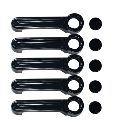 5 x Black ABS Outside Door Handle Cover Trim Set for Jeep Wrangler (2007-2018)