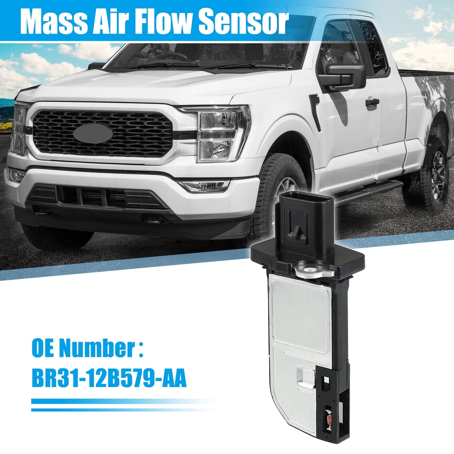 Mass Air Flow Sensor for Ford Expedition, F-150 (BR31-12B579-AA)