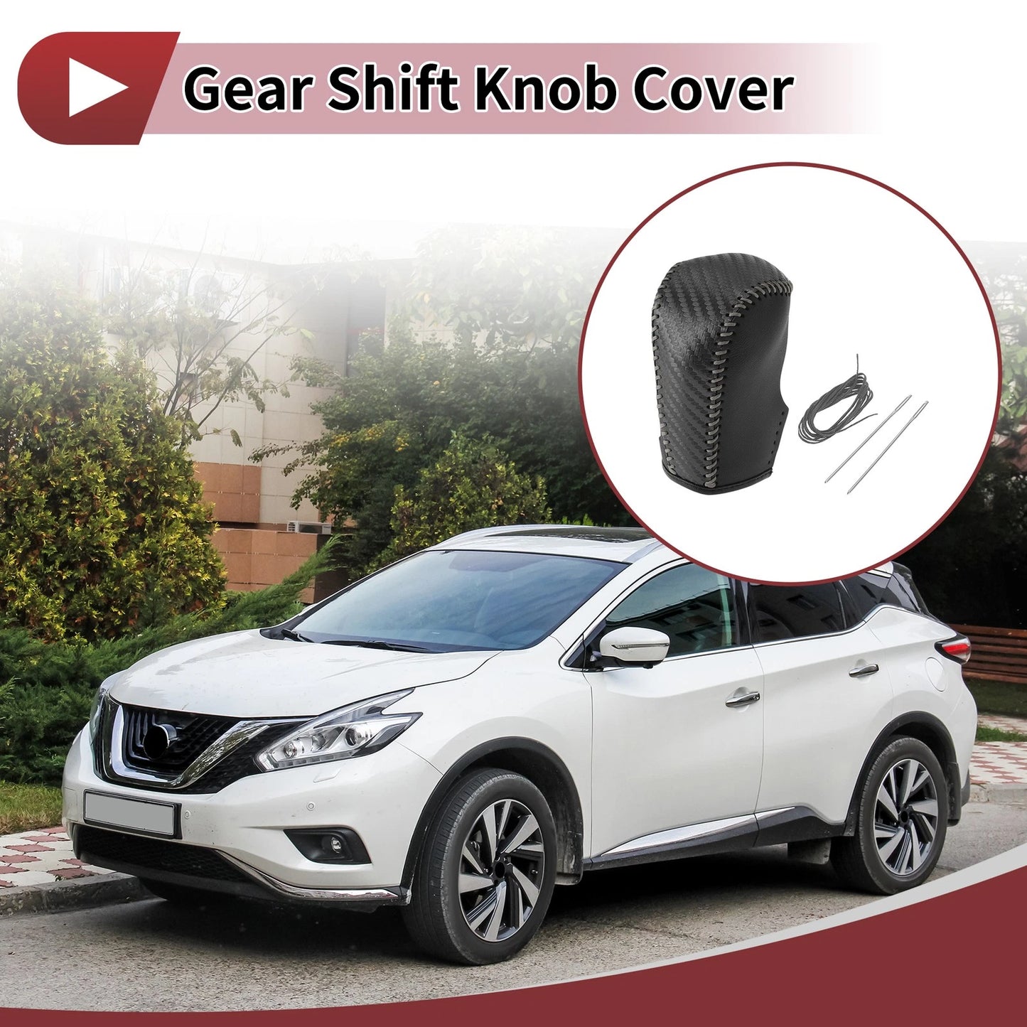1 Pc Gear Shift Knob Cover for Nissan Murano (2009–2013) Black Gray