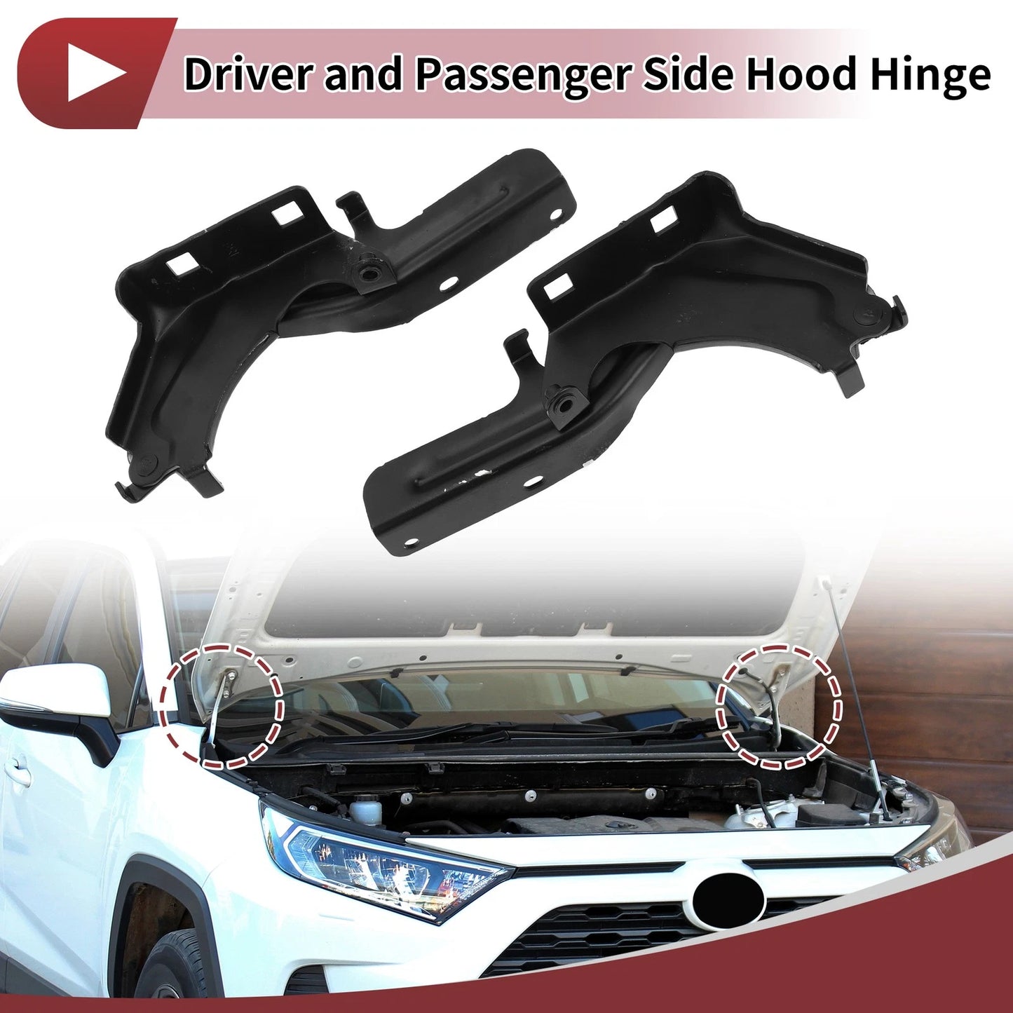 Hood Hinges for Nissan Rogue (2021–2024) 1 Pair No. 654016RA0A