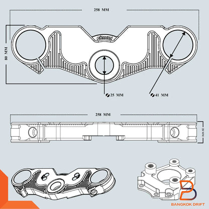 Complete Triple Trees Set for Honda Monkey Z125 (2018-2023)