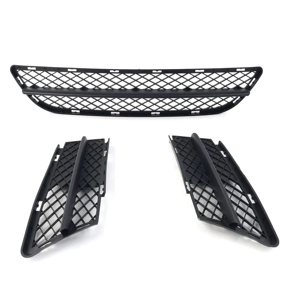 Black Front Lower Bumper Grilles Cover Set for BMW 3 Series E90 E91 (2006-2008)
