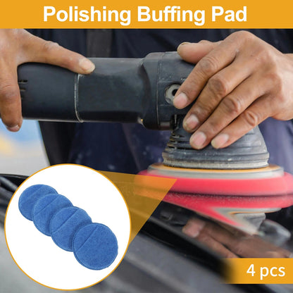 Set of 4 Polishing Buffing Pads for Auto (12.5cm, Sapphire Blue)