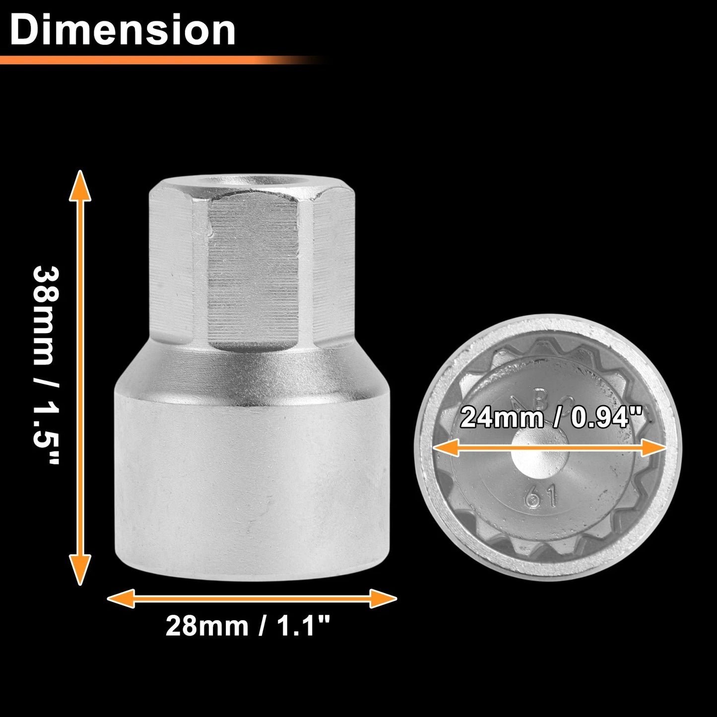 Wheel Lock Lug Nut for VW Touareg (2004–2010) - ABC61/15Pt
