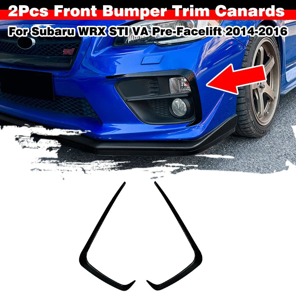 Front Bumper Side Fin Canards Splitter for Subaru WRX STI VA (2014–2016)