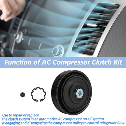 AC Compressor Clutch Kit 6 Groove for Toyota Camry RAV4 Sienna (2007–2018)