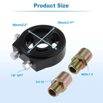 Oil Cooler Sandwich Plate Adapter Set   - M20x1.5, 3/4-16