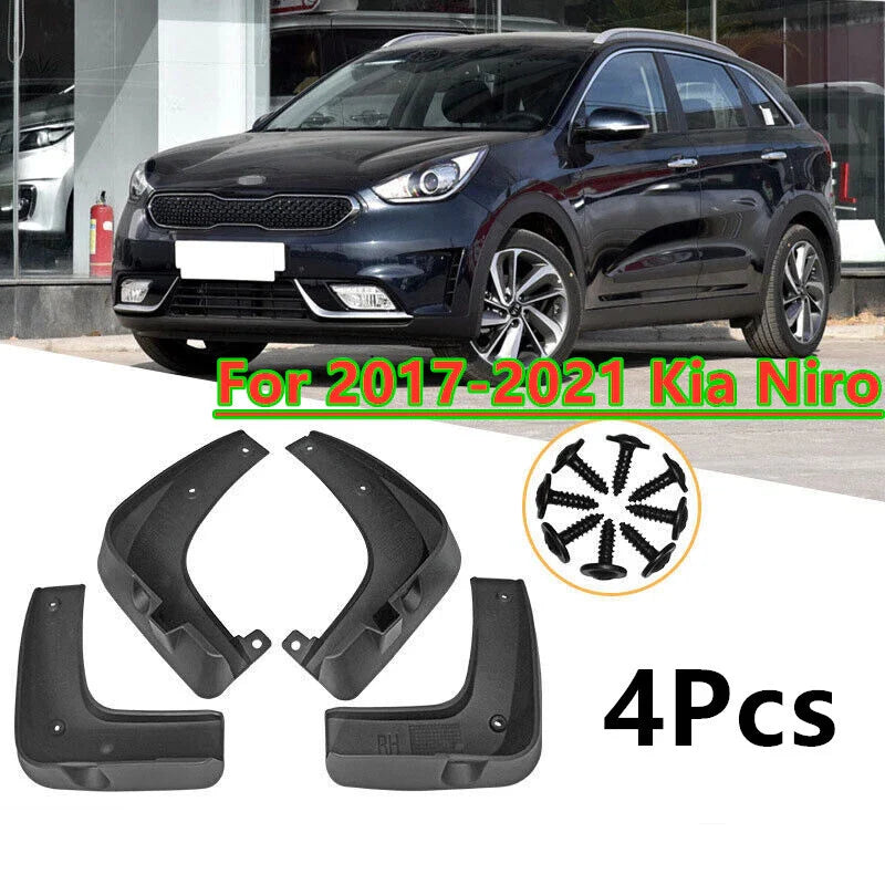 Mud Flaps Splash Guards Fender Cover 4x Front Rear for Kia Niro EV (2017–2019)