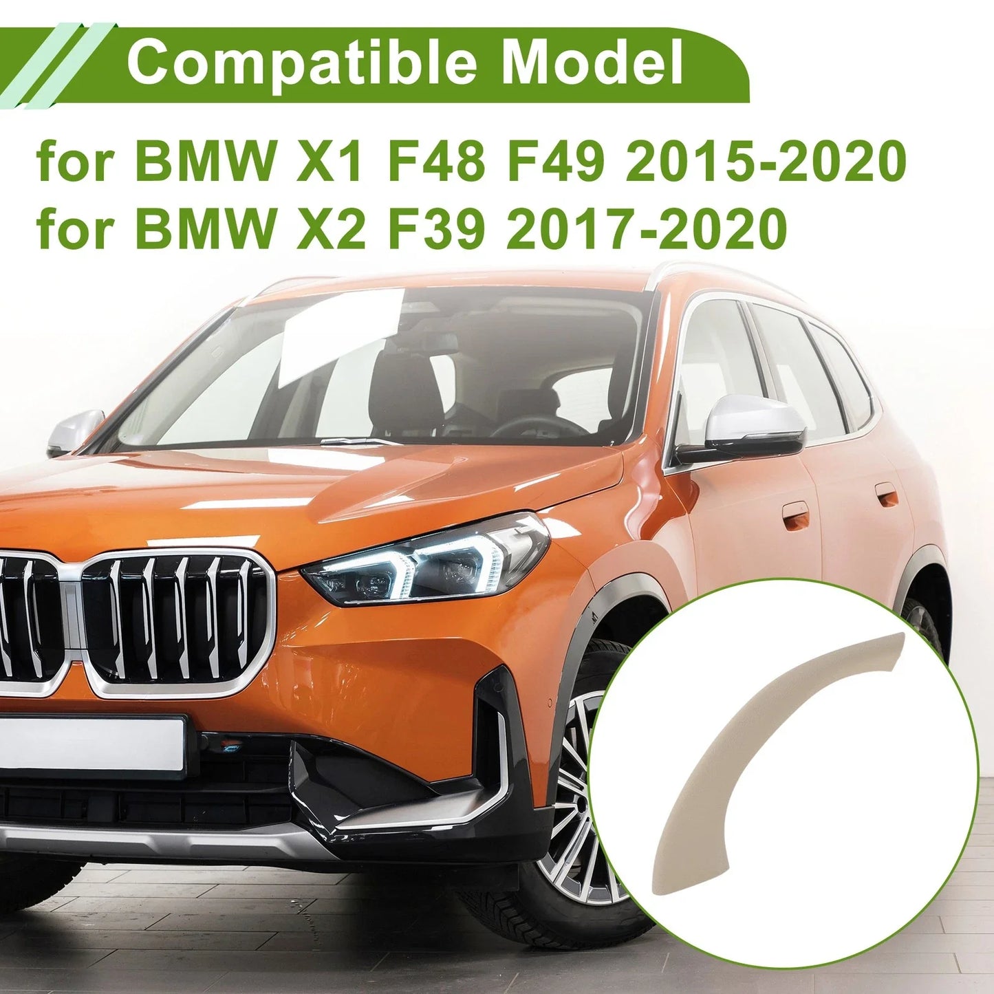 Door Panel Handle Pull Trim Cover for BMW X1 F48 F49 (2015-2020) Beige