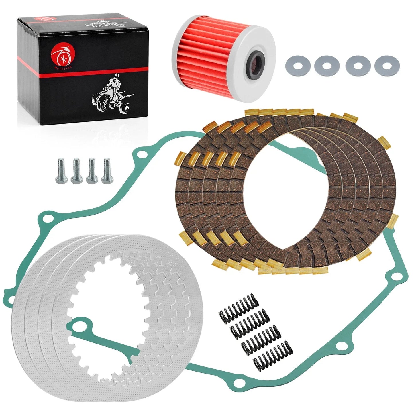 Heavy Duty Clutch Kit Gasket & Oil Filter for Kawasaki Ninja 250R (2008–2012)