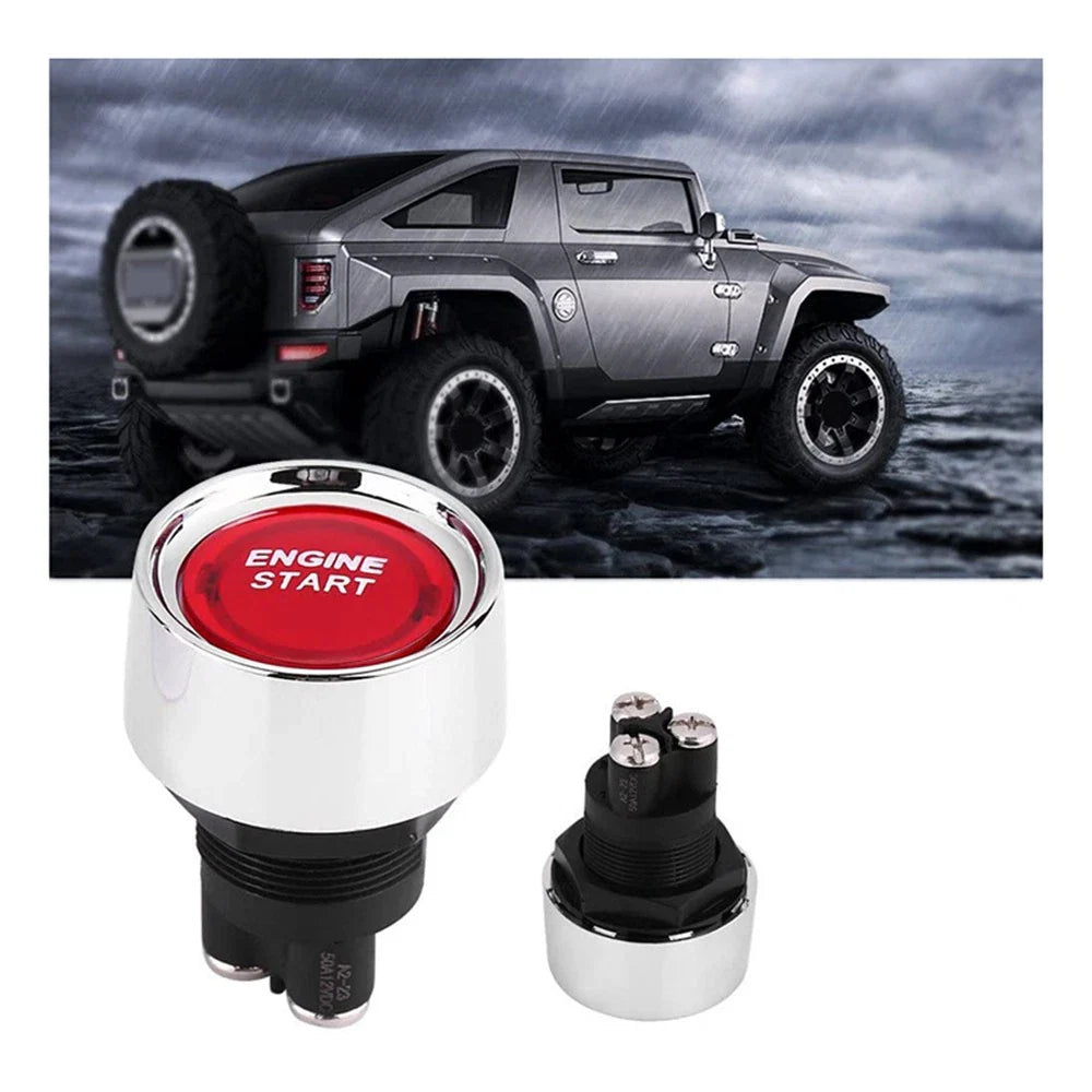 Red Illuminated Engine Start Push Button Switch for Universal DC12-24V