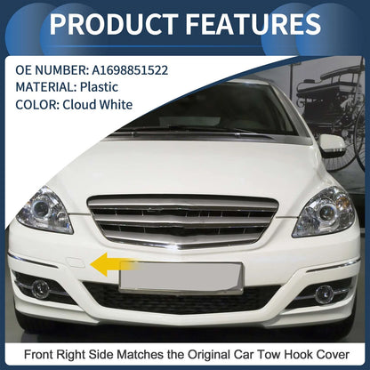 Front Bumper Tow Hook Cover for Mercedes-Benz B-Class (A1698851522) Cloud White