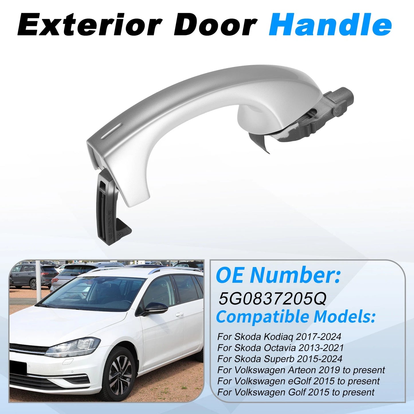 Exterior Door Handle for Skoda Kodiaq (2017–2024) No.5G0837205Q Chrome