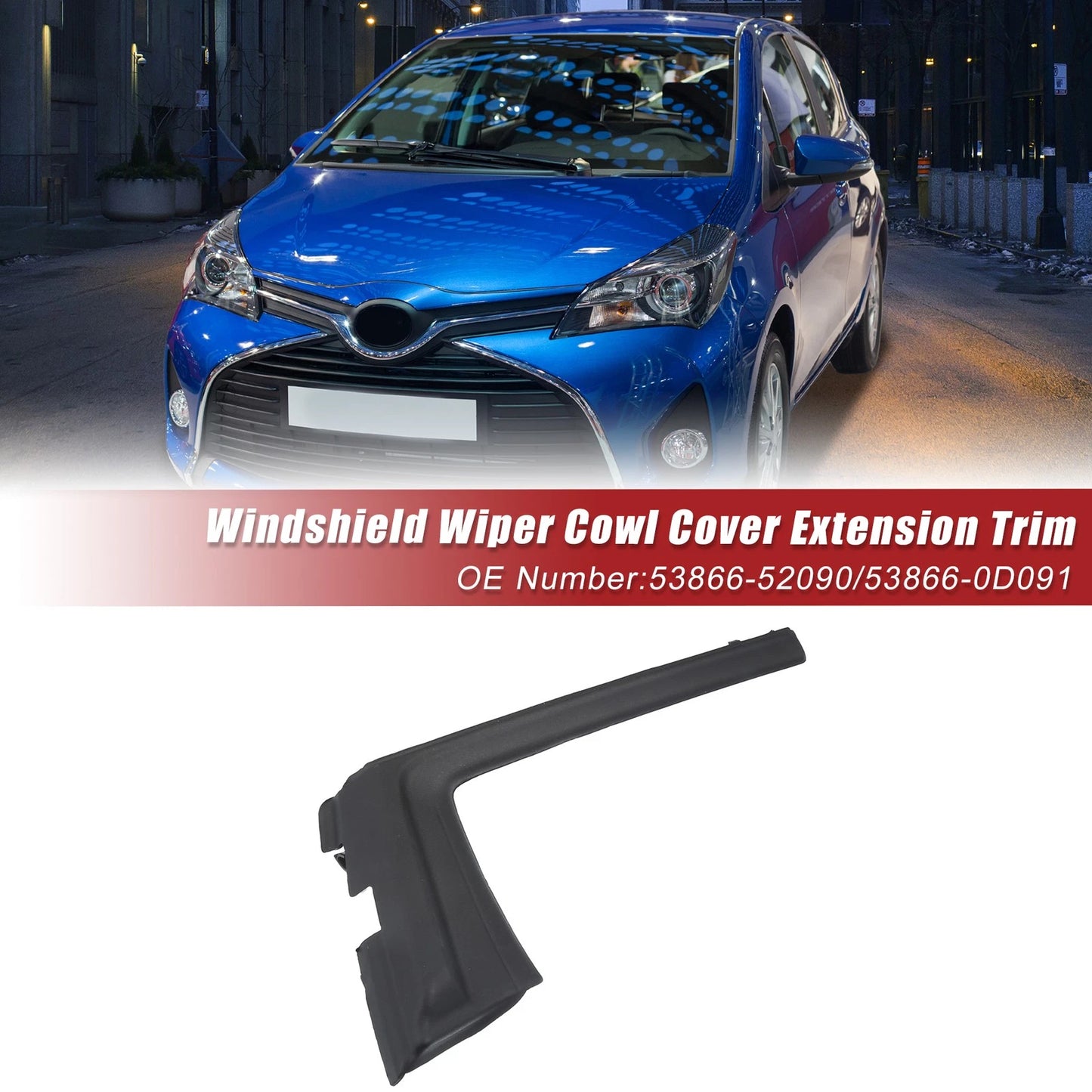 Front Right Windshield Wiper Cowl Panel for Toyota Yaris (2012–2014) No. 53866-52090