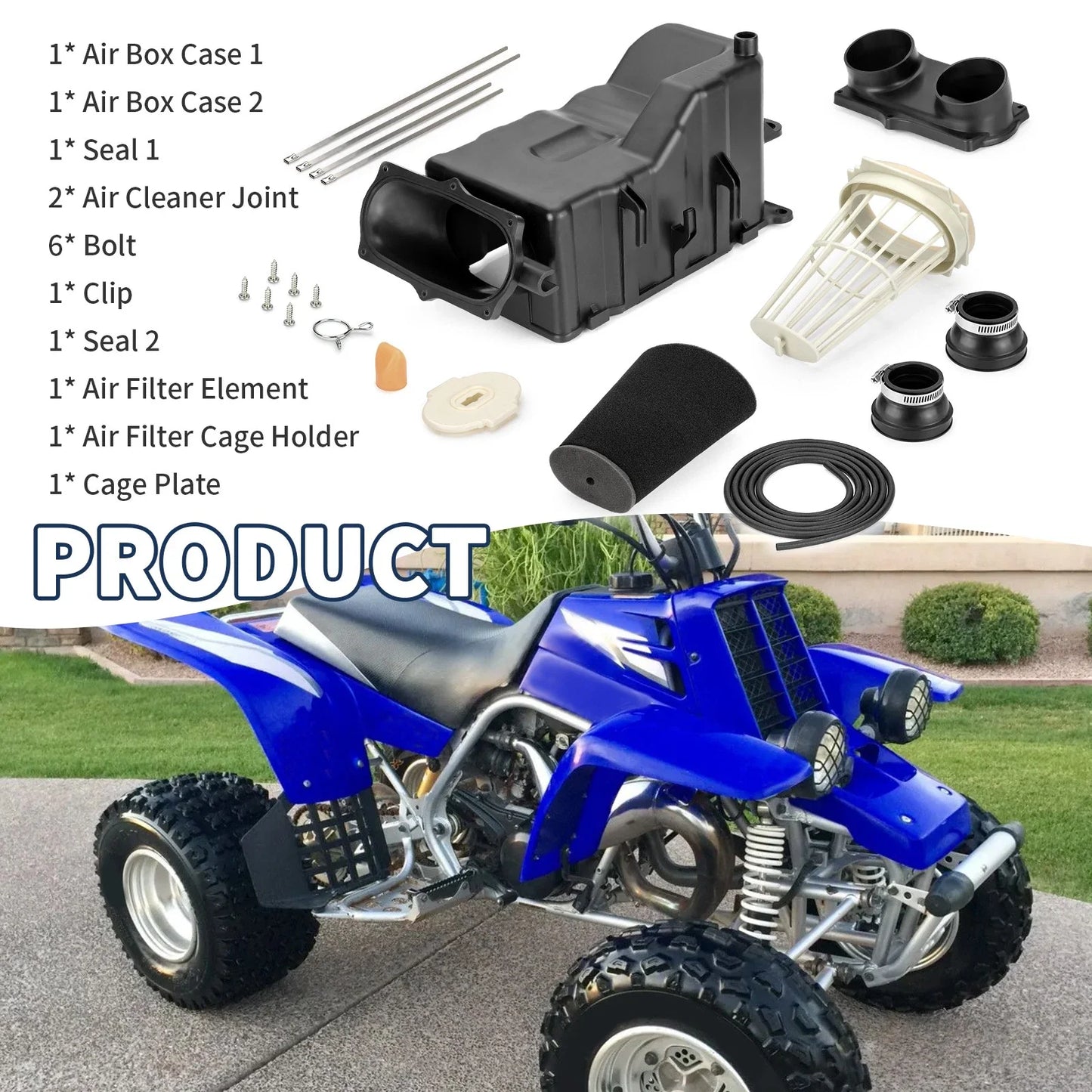 Air Box Intake Case Cleaner Kit for Yamaha Banshee 350 (1987–2006)
