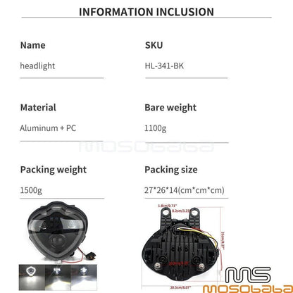 LED Headlight w/DRL Lights for Kawasaki Vulcan S 650 EN650 (2015-2021)