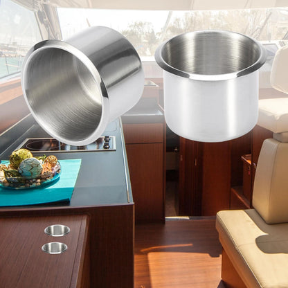 Set of 4 Stainless Steel Universal Cup Drink Holders for Marine Boats RVs