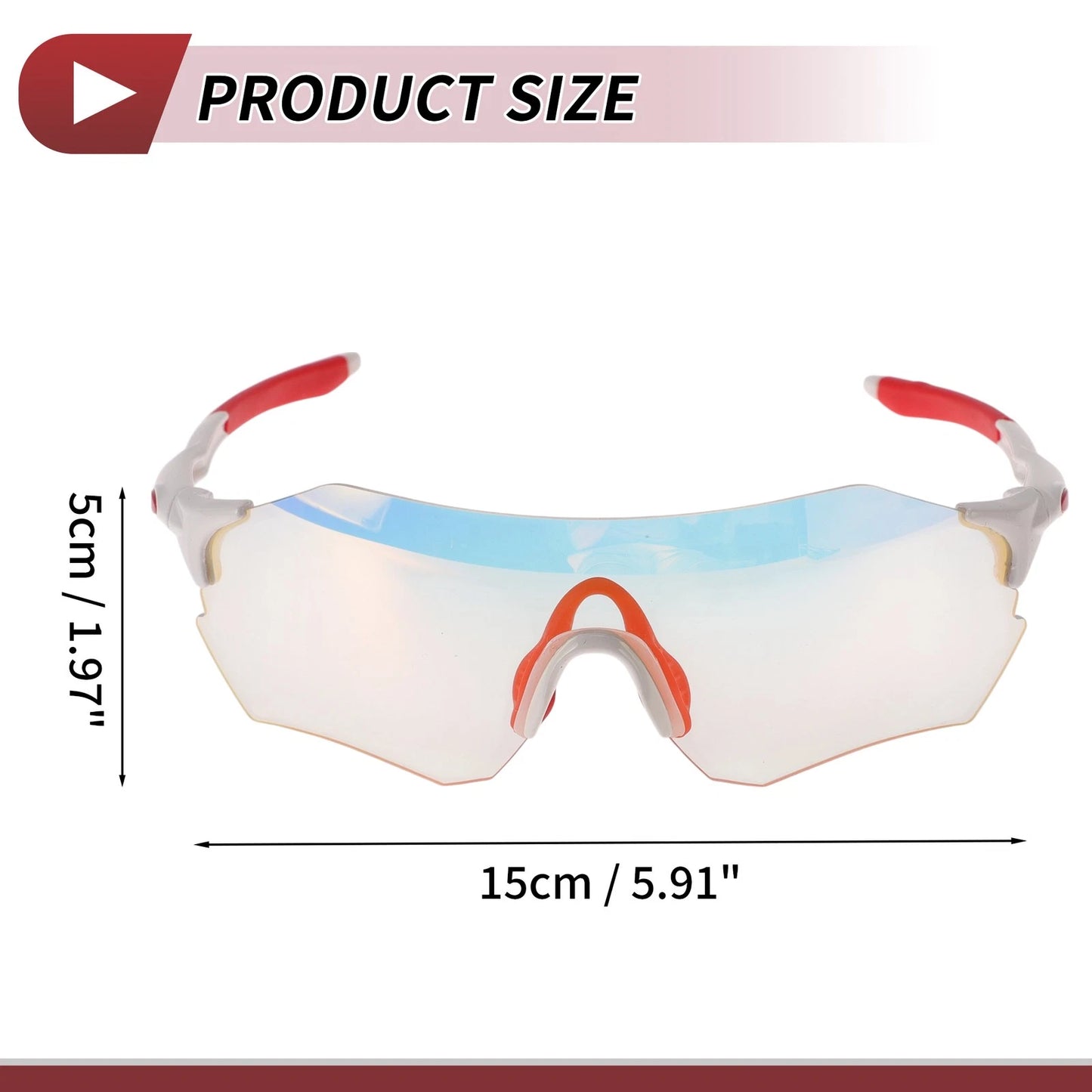 Set of 1 Motorcycle Riding Goggles for Universal Fit (Light Red Lens)